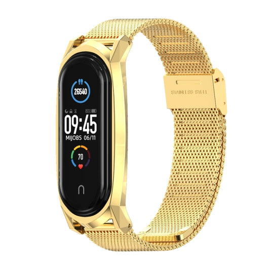 For Xiaomi Mi Band 6 / 5 / 4 / 3 Mijobs Milan Buckle GT Metal Stainless Steel Watch Band(Gold) by MIJOBS