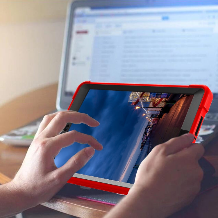 Silicone + PC Shockproof Protective Case with Holder For iPad mini (2019) / mini 4(Red + Black) by buy2fix