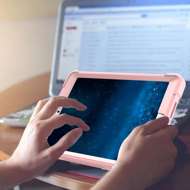 Silicone + PC Shockproof Protective Case with Holder For iPad 9.7 inch (2017/2018)(Rose Gold) by buy2fix