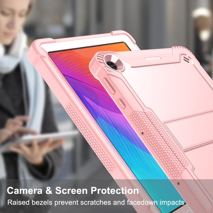 For Huawei MatePad T 10s / 10 Silicone + PC Shockproof Protective Case with Holder(Rose Gold) by buy2fix