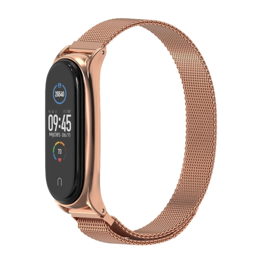 For Xiaomi Mi Band 6 / 5 / 4 / 3 Mijobs Milan Magnetic Plus Stainless Steel Watch Band(Rose Gold) by MIJOBS