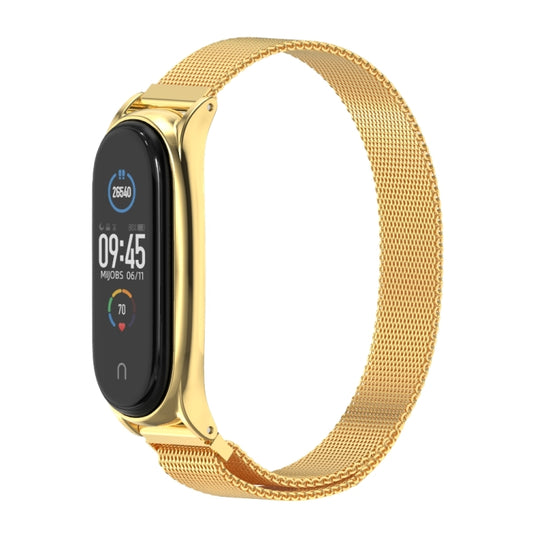 For Xiaomi Mi Band 6 / 5 / 4 / 3 Mijobs Milan Magnetic Plus Stainless Steel Watch Band(Gold) by MIJOBS