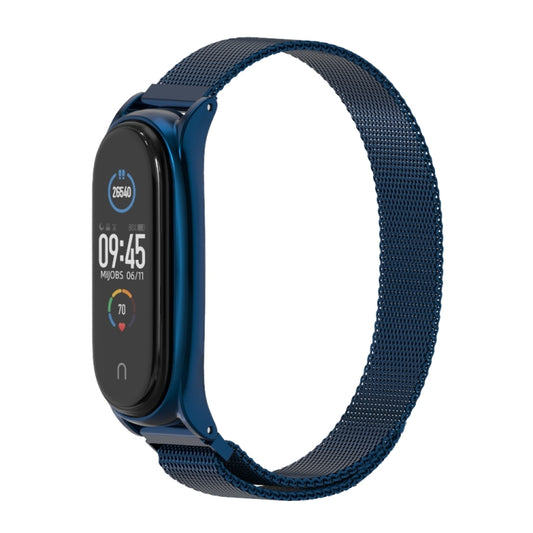 For Xiaomi Mi Band 6 / 5 / 4 / 3 Mijobs Milan Magnetic Plus Stainless Steel Watch Band(Blue) by MIJOBS