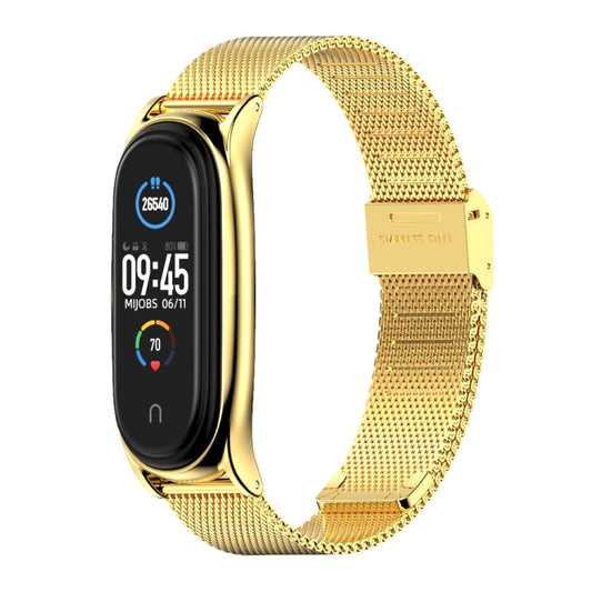 For Xiaomi Mi Band 6 / 5 / 4 / 3 Mijobs Milan Buckle Plus Stainless Steel Watch Band(Gold) by MIJOBS
