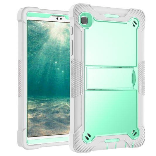 For Samsung Galaxy Tab A7 Lite T225/T220 Silicone + PC Shockproof Protective Case with Holder(Gray + Green) by buy2fix
