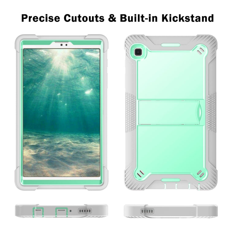 For Samsung Galaxy Tab A7 Lite T225/T220 Silicone + PC Shockproof Protective Case with Holder(Gray + Green) by buy2fix