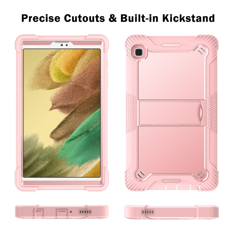 For Samsung Galaxy Tab A7 Lite T225/T220 Silicone + PC Shockproof Protective Case with Holder(Rose Gold) by buy2fix