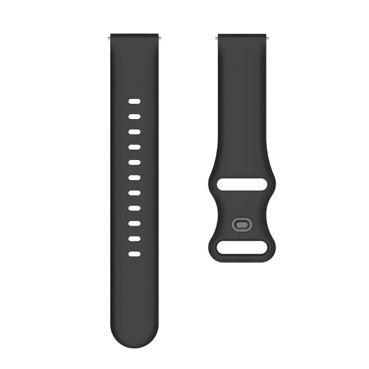 20mm For Garmin Venu / Samsung Galaxy Watch Active 2 Universal Inner Back Buckle Perforation Silicone Watch Band(Black) by buy2fix