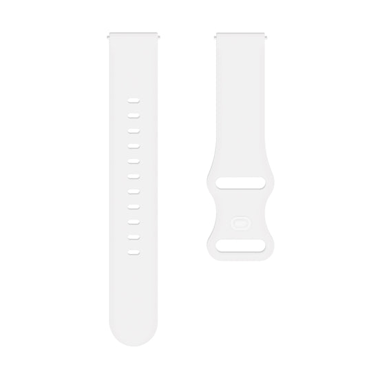 22mm For Apex 46mm / Apex Pro / Ticwatch Pro 3 Universal Inner Back Buckle Perforation Silicone Watch Band(White) by buy2fix