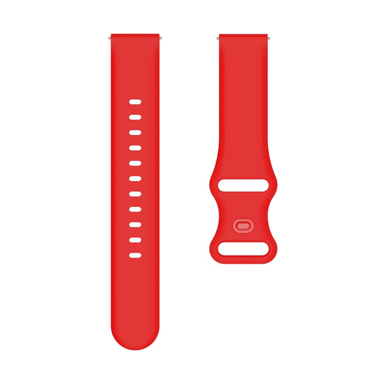 22mm For Apex 46mm / Apex Pro / Ticwatch Pro 3 Universal Inner Back Buckle Perforation Silicone Watch Band(Red) by buy2fix