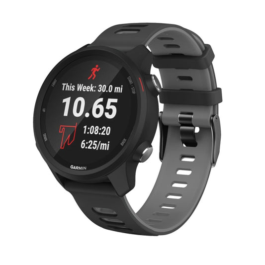 20mm For Garmin Vivoactive 3 / Venu Universal Two-color Silicone Watch Band(Black Grey) by buy2fix