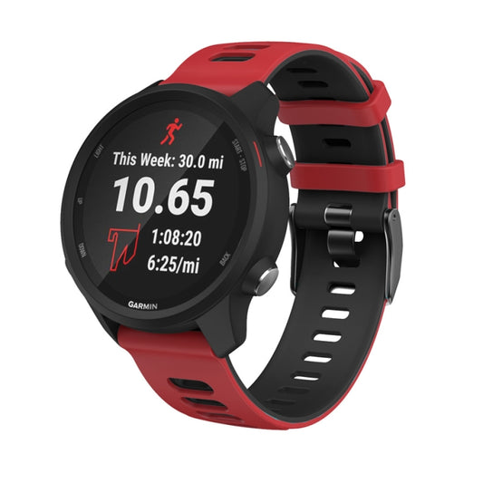 20mm For Garmin Vivoactive 3 / Venu Universal Two-color Silicone Watch Band(Red Black) by buy2fix