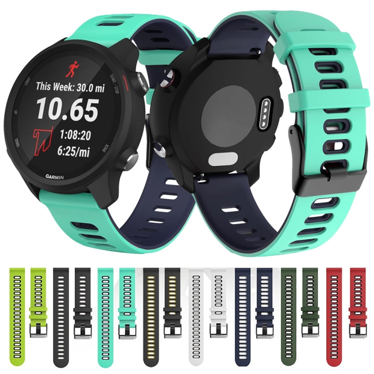 20mm For Garmin Vivoactive 3 / Venu Universal Two-color Silicone Watch Band(White Black) by buy2fix
