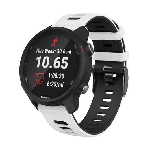 22mm For Garmin Vivoactive 4 / Venu 2 Universal Two-color Silicone Watch Band(White Black) by buy2fix