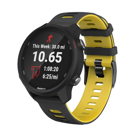 22mm For Garmin Vivoactive 4 / Venu 2 Universal Two-color Silicone Watch Band(Black Yellow) by buy2fix