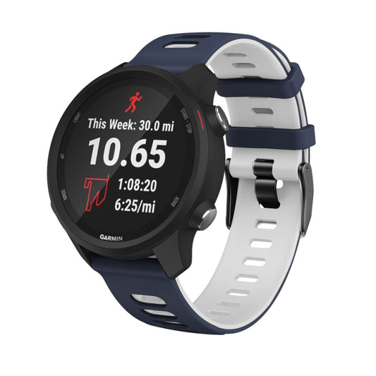 22mm For Garmin Vivoactive 4 / Venu 2 Universal Two-color Silicone Watch Band(Blue White) by buy2fix