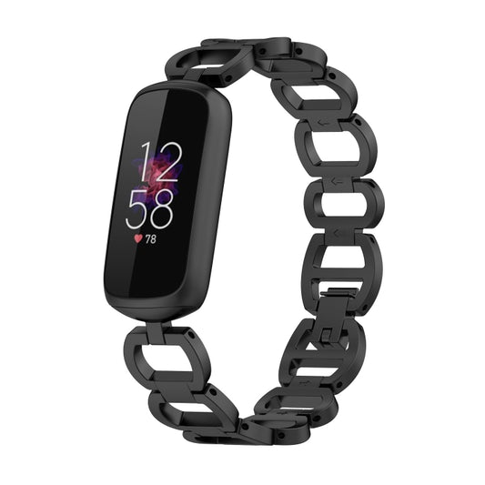 For Fitbit Luxe Special Edition Metal Bracelet Watch Band(Black) by buy2fix