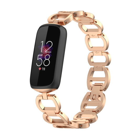 For Fitbit Luxe Special Edition Metal Bracelet Watch Band(Rose Gold) by buy2fix