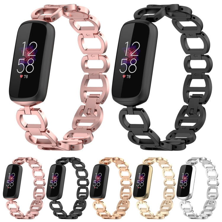 For Fitbit Luxe Special Edition Metal Bracelet Watch Band(Black) by buy2fix