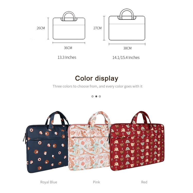 ST01DZ Lightweight Canvas Printed Laptop Bag, Size:13.3 inch(Red) by buy2fix