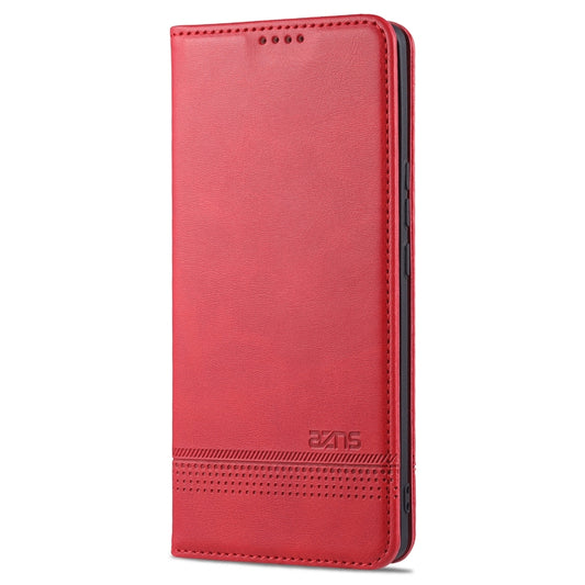 For Honor 50 AZNS Magnetic Calf Texture Horizontal Flip Leather Case with Card Slots & Holder & Wallet(Red) by AZNS