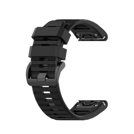 For Garmin Fenix 6 22mm Smart Watch Quick Release Silicon Watch Band(Black) by buy2fix