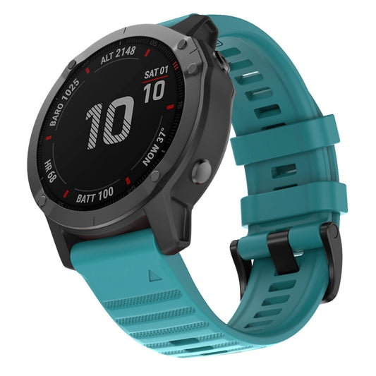 For Garmin Fenix 7X / 6X 26mm Smart Watch Quick Release Silicon Watch Band(Blue-green) by buy2fix