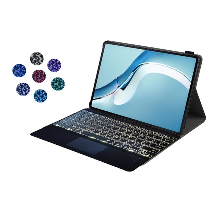 A126-AS For Huawei MatePad Pro 12.6 2021 Sheep Texture Ultra-thin Backlight Bluetooth Keyboard Horizontal Flip Leather Tablet Case with Holder & Touchpad(Black) by buy2fix