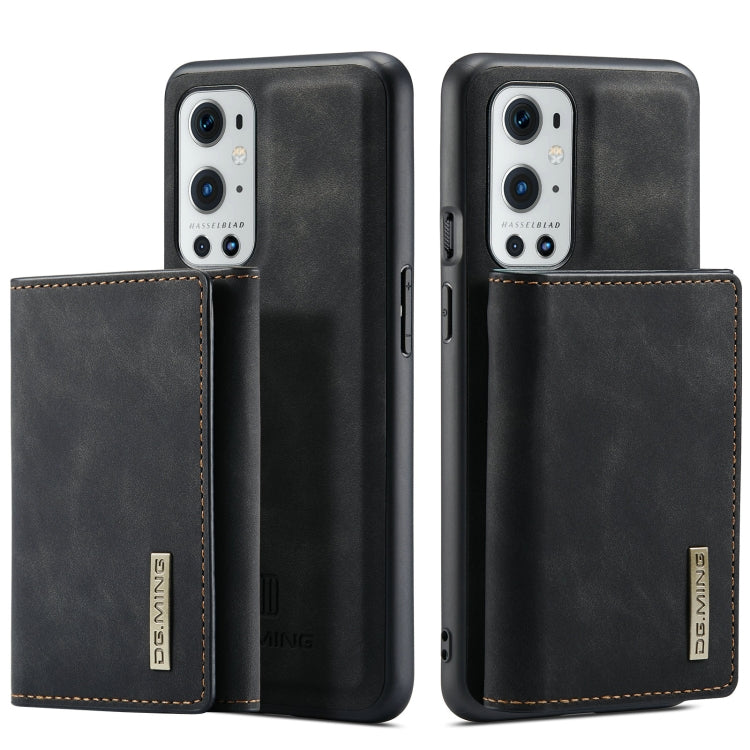 For OnePlus 9 Pro DG.MING M1 Series 3-Fold Multi Card Wallet Back Cover Shockproof Case with Holder Function(Black) by DG.MING