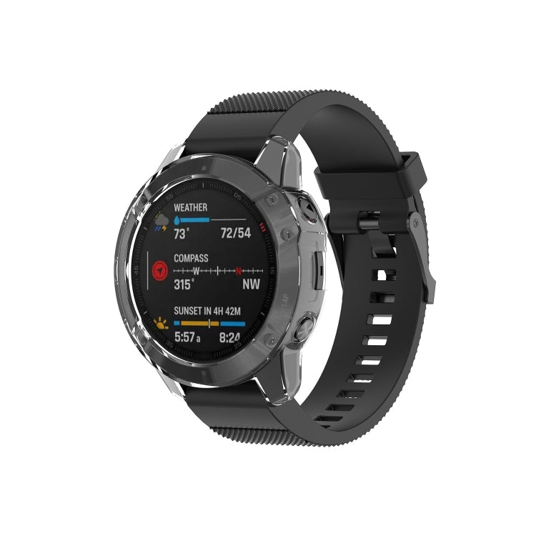 For Garmin Fenix 6 / 6 Pro Smart Watch Half Coverage TPU Protective Case(Transparent) by buy2fix