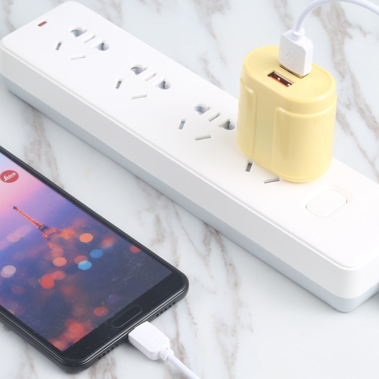 13-22 2.1A Dual USB Macarons Travel Charger, US Plug(Blue) by buy2fix