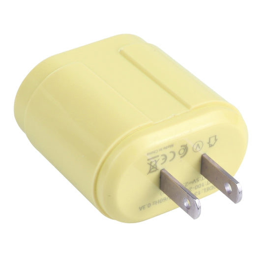 13-22 2.1A Dual USB Macarons Travel Charger, US Plug(Yellow) by buy2fix