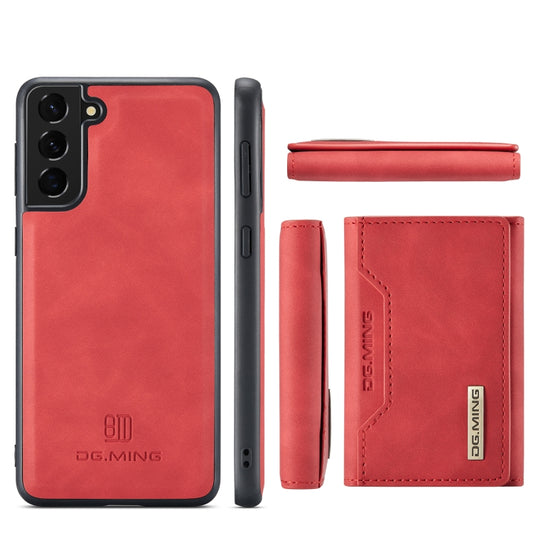 For Samsung Galaxy S21 FE DG.MING M2 Series 3-Fold Multi Card Bag Back Cover Shockproof Case with Wallet & Holder Function(Red) by DG.MING