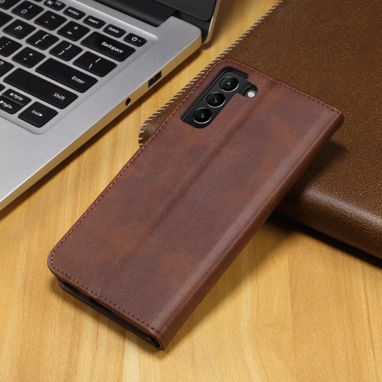 For Samsung Galaxy S21+ 5G GUSSIM Business Style Horizontal Flip Leather Case with Holder & Card Slots & Wallet(Brown) by GUSSIM