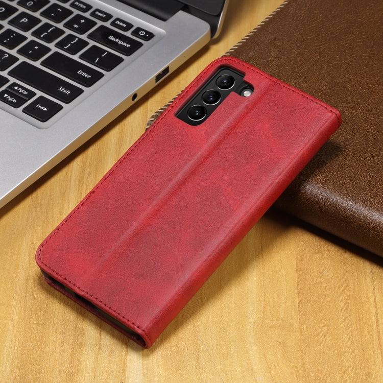 For Samsung Galaxy S21+ 5G GUSSIM Business Style Horizontal Flip Leather Case with Holder & Card Slots & Wallet(Red) by GUSSIM
