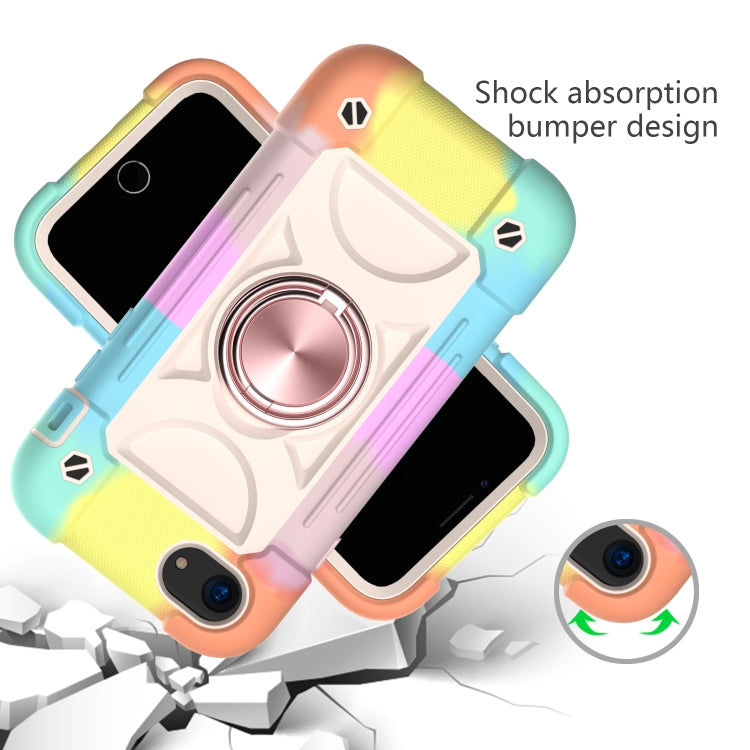 Shockproof Silicone + PC Protective Case with Dual-Ring Holder For iPhone 6/6s/7/8/SE 2022 / SE 2020(Colorful Rose Gold) by buy2fix