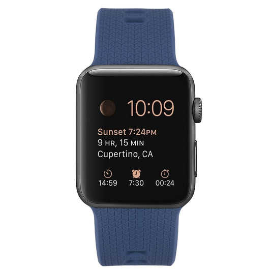 Silicone Watch Band For Apple Watch Series 9&8&7 41mm / SE 3&SE 2&6&SE&5&4 40mm / 3&2&1 38mm(Sea Blue) by buy2fix