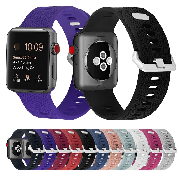 Silicone Watch Band For Apple Watch Series 9&8&7 41mm / SE 3&SE 2&6&SE&5&4 40mm / 3&2&1 38mm(Midnight Blue) by buy2fix