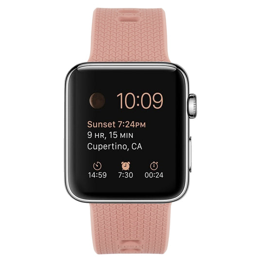 Silicone Watch Band For Apple Watch Ultra 49mm&Watch Ultra 2 49mm / Series 9&8&7 45mm / SE 3&SE 2&6&SE&5&4 44mm / 3&2&1 42mm(Retro Rose) by buy2fix