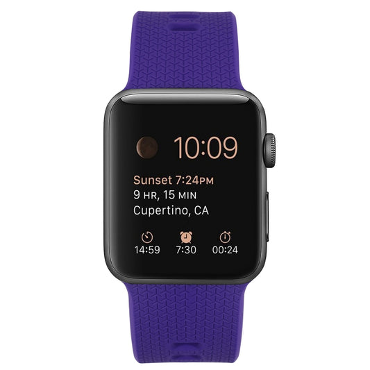 Silicone Watch Band For Apple Watch Ultra 49mm&Watch Ultra 2 49mm / Series 9&8&7 45mm / SE 3&SE 2&6&SE&5&4 44mm / 3&2&1 42mm(Dark Purple) by buy2fix
