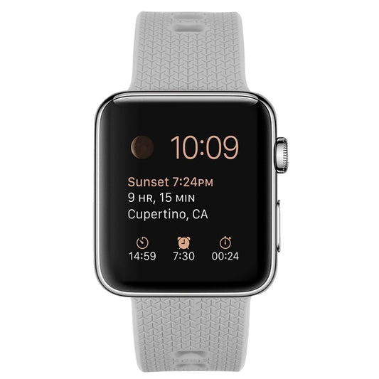 Silicone Watch Band For Apple Watch Ultra 49mm&Watch Ultra 2 49mm / Series 9&8&7 45mm / SE 3&SE 2&6&SE&5&4 44mm / 3&2&1 42mm(Rock White) by buy2fix