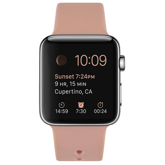 Silicone Watch Band For Apple Watch Series 9&8&7 41mm / SE 3&SE 2&6&SE&5&4 40mm / 3&2&1 38mm(Retro Rose) by buy2fix
