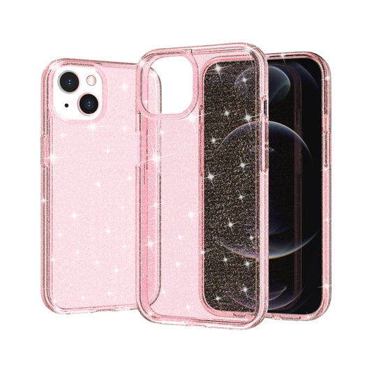 For iPhone 13 Shockproof Terminator Style Glitter Powder Protective Case(Pink) by buy2fix