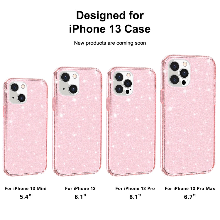For iPhone 13 Shockproof Terminator Style Glitter Powder Protective Case(Pink) by buy2fix