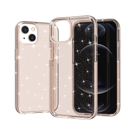 For iPhone 13 Shockproof Terminator Style Glitter Powder Protective Case(Gold) by buy2fix