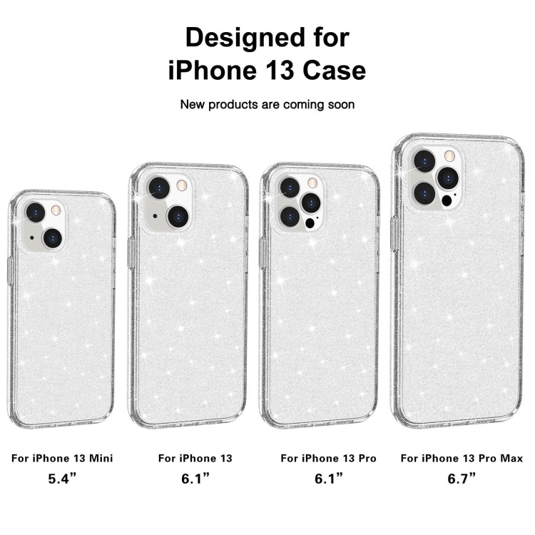 For iPhone 13 Shockproof Terminator Style Glitter Powder Protective Case(White) by buy2fix