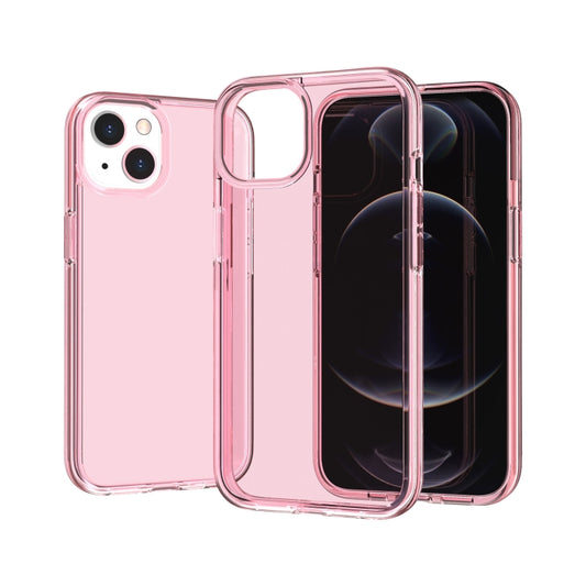 For iPhone 13 Shockproof Terminator Style Transparent Protective Case(Pink) by buy2fix
