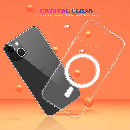For iPhone 13 mini Magsafe Case Simple Magnetic Ring All-inclusive Clear Crystal Acrylic PC +TPU Shockproof Case (Transparent) by buy2fix