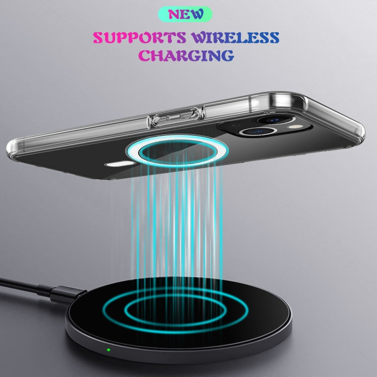 For iPhone 13 mini Magsafe Case Simple Magnetic Ring All-inclusive Clear Crystal Acrylic PC +TPU Shockproof Case (Transparent) by buy2fix