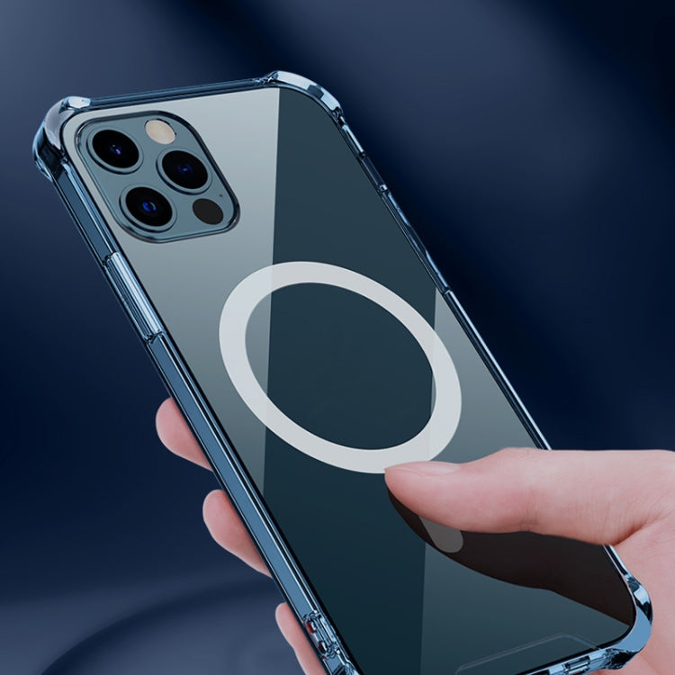 For iPhone 13 mini Magsafe Case Clear Four-corner Airbag Shockproof Case with Magnetic (Transparent) by buy2fix